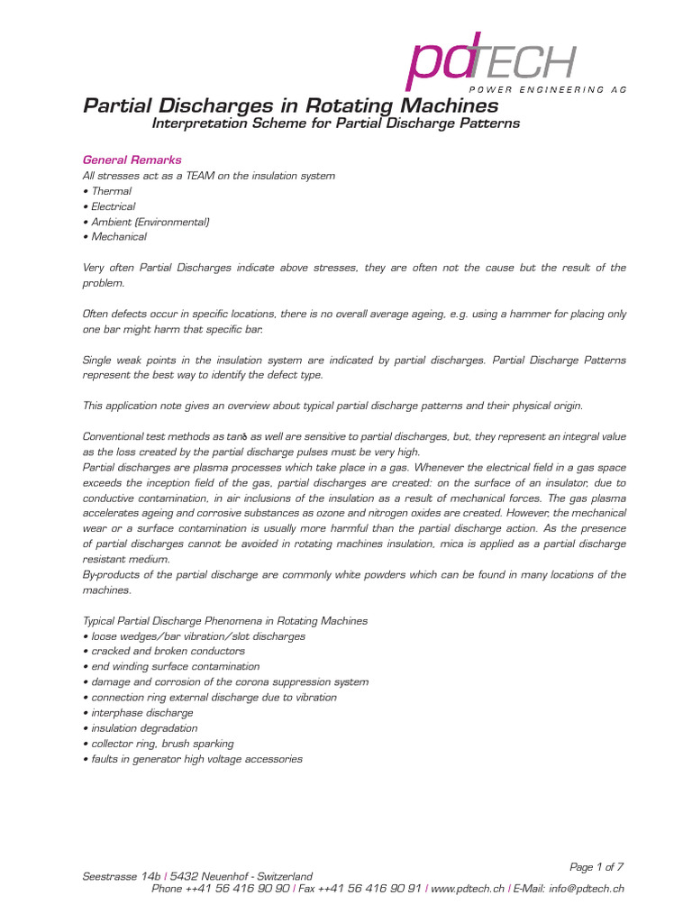 Partial Discharge Patterns in Machines | PDF | Insulator (Electricity ...
