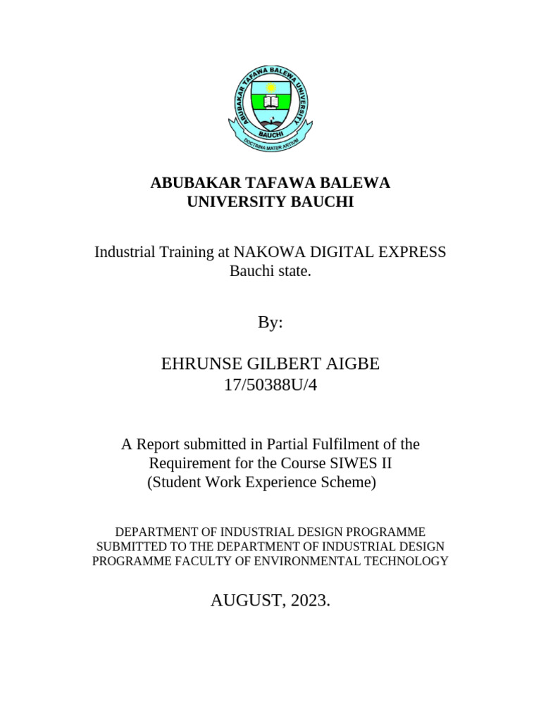 IT Report - Erhunse Gilbert Aigbe 17-50388U-4 - at - NAKOWA | PDF