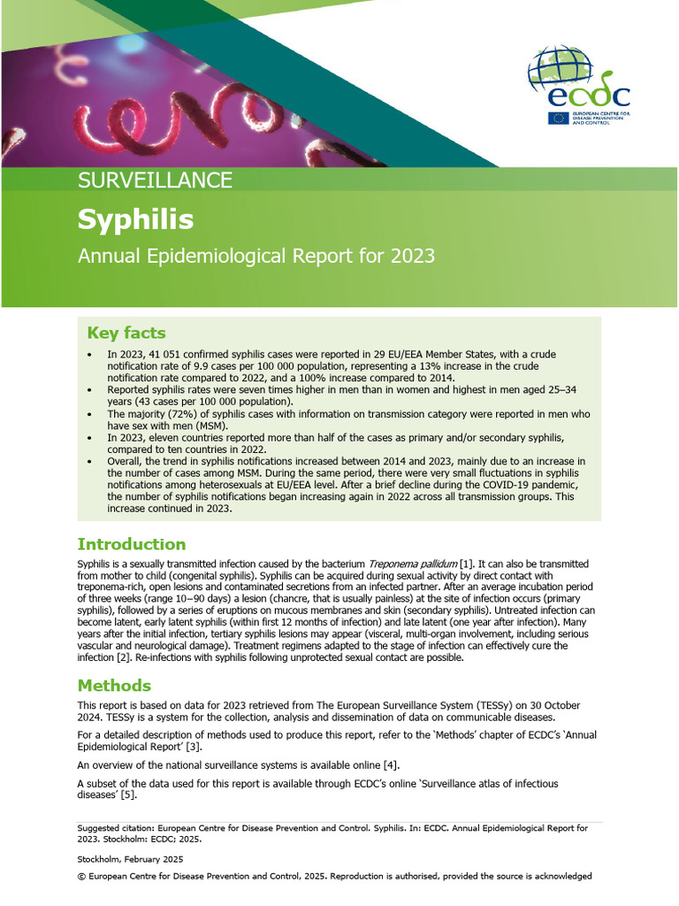 2023 Syphilis Epidemiological Report | PDF | Sexually Transmitted ...