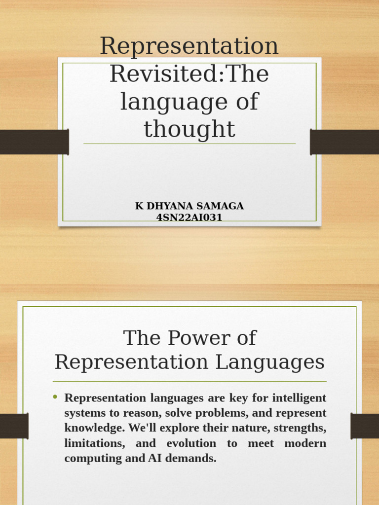 Evolution of Representation Languages in AI | PDF | Thought | Logic