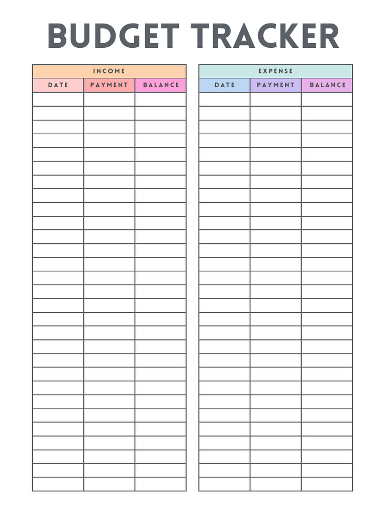 Colorful Clean Rainbow Budget Tracker Finance Planner PDF | PDF