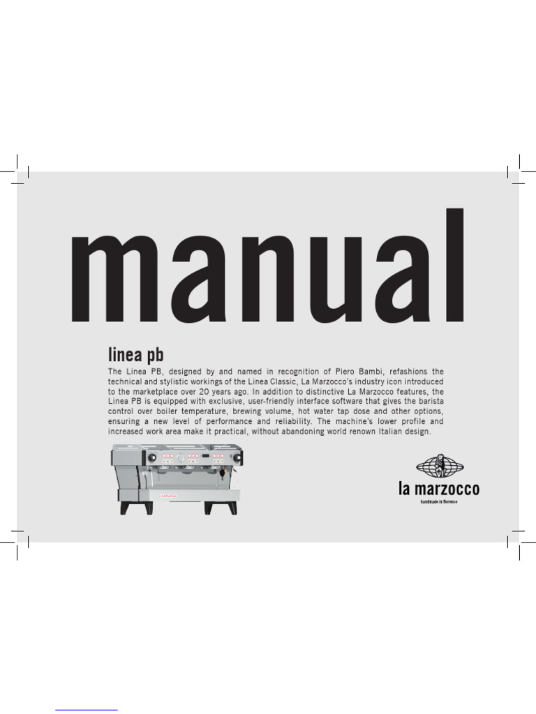 Linea PB Espresso Machine Manual | PDF | Boiler | Water