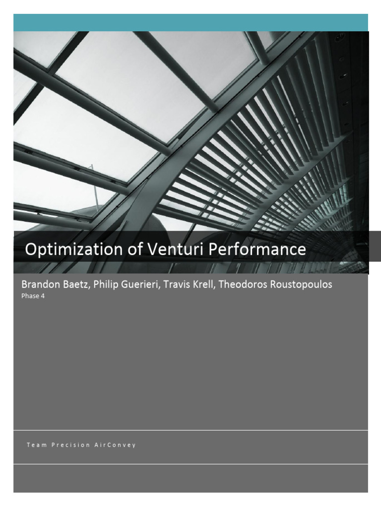 Optimization of Venturi Performance | PDF | Fluid Dynamics | Reynolds ...