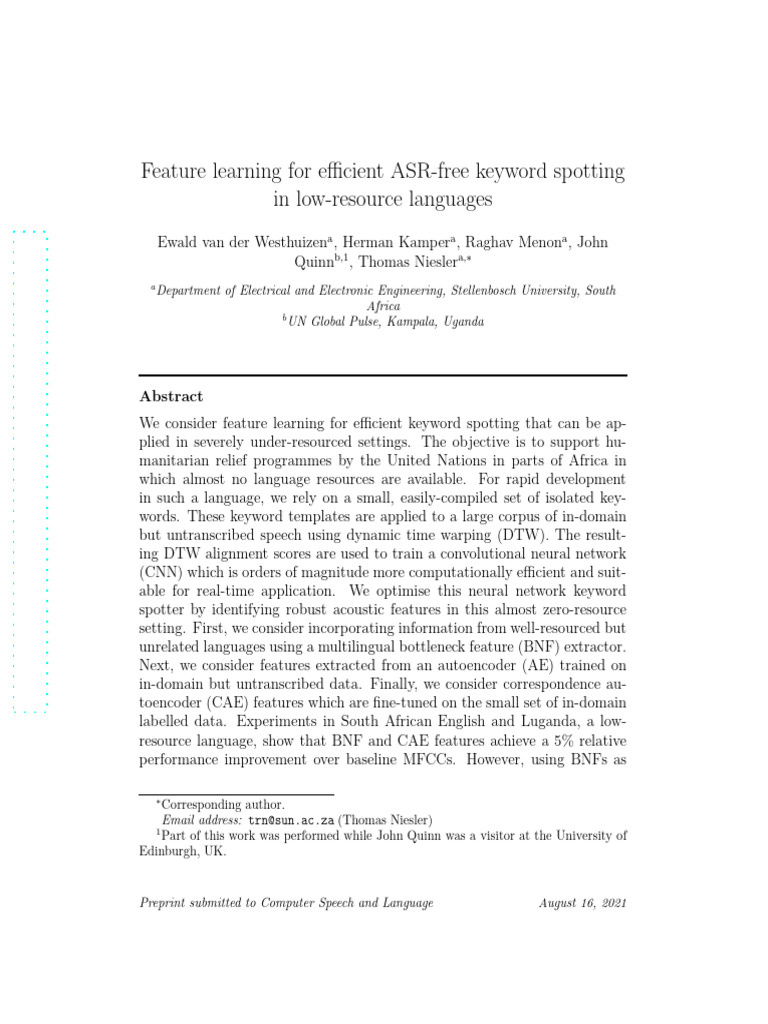 Efficient Keyword Spotting in Luganda | PDF | Speech Recognition ...