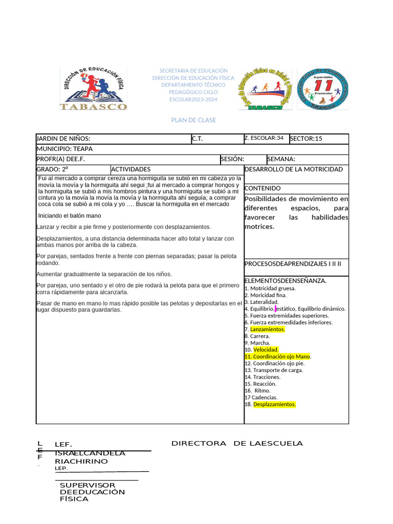 Plan 2do. 29-03 May | PDF | Educación de la primera infancia