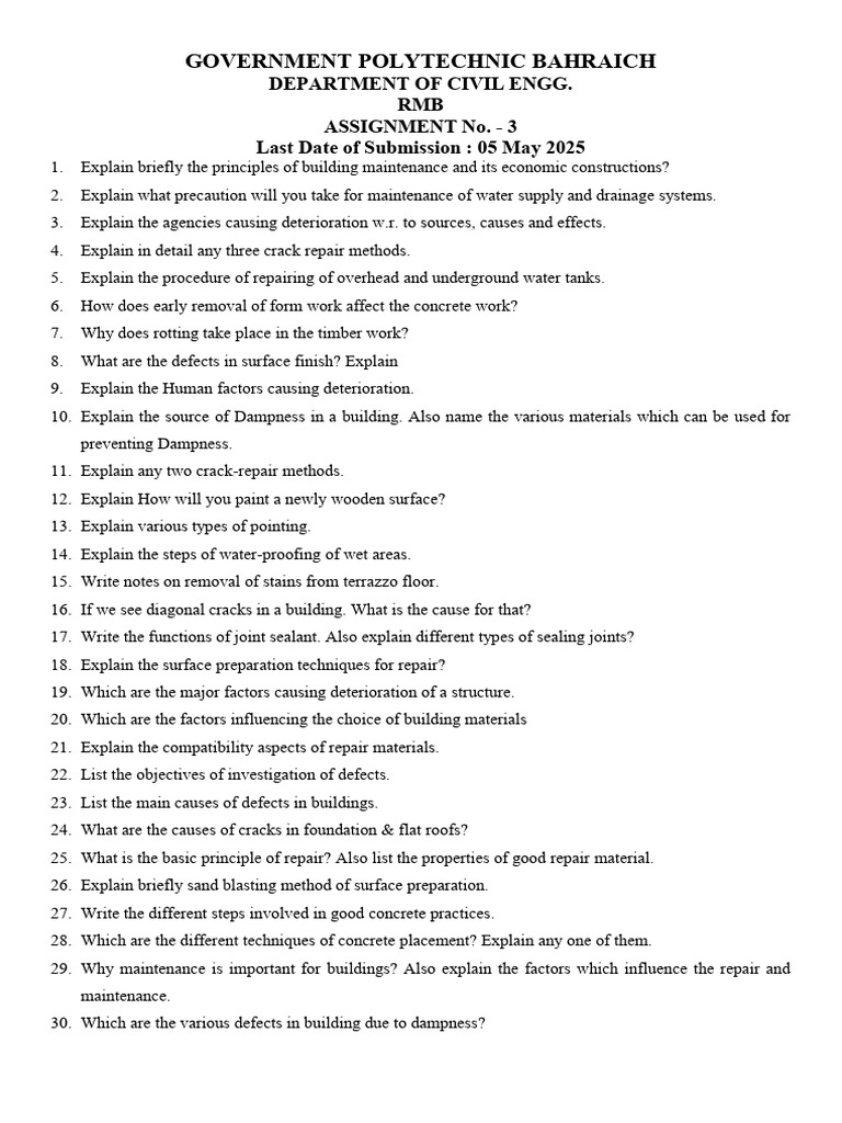 Building Maintenance and Repair Methods Guide | PDF