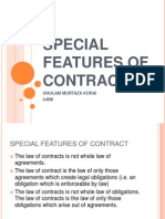 Special Features of Contract