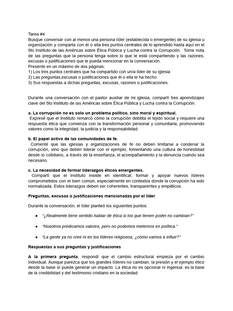 Tarea #4 - Lucha Contra La Corrupcion | PDF | Corrupción política