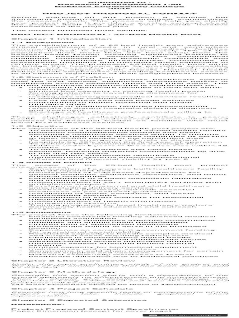 25-Bed Health Post Project Proposal | PDF | Health Care | Health ...