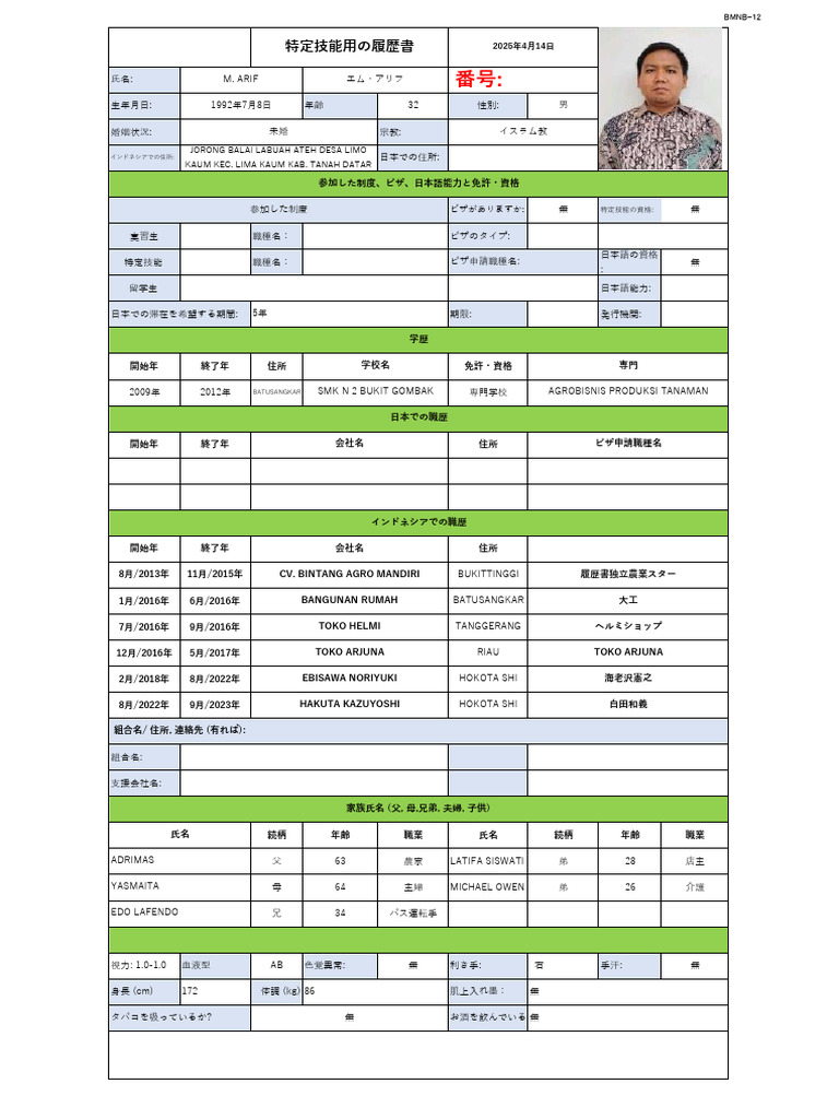 CV M. Arif | PDF