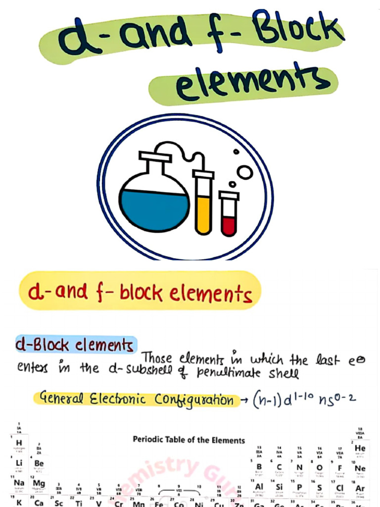 D and F Block Elements | PDF