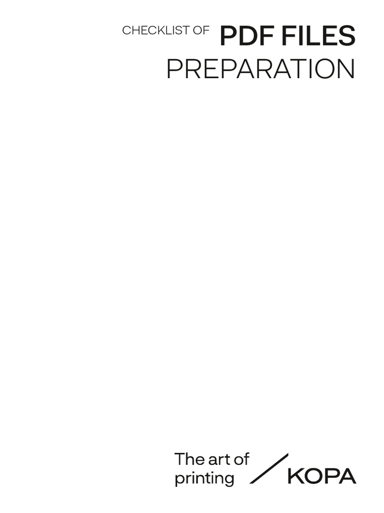 PDF Files Preparation Checklist en | PDF | Image Processing ...