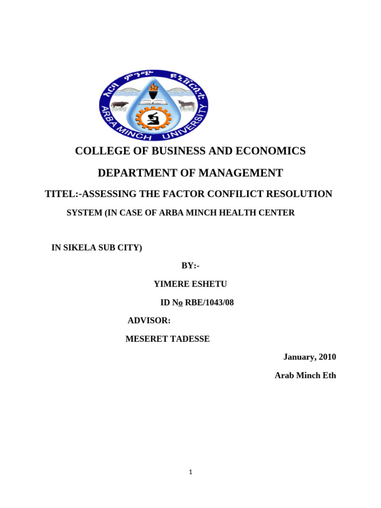 Assessing The Factor Confilict Resolution | PDF | Conflict (Process ...