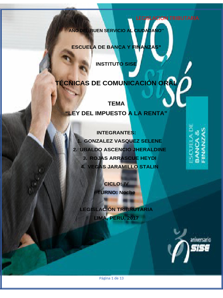 Ley del Impuesto a la Renta en Perú | PDF | Impuestos | Impuesto sobre ...
