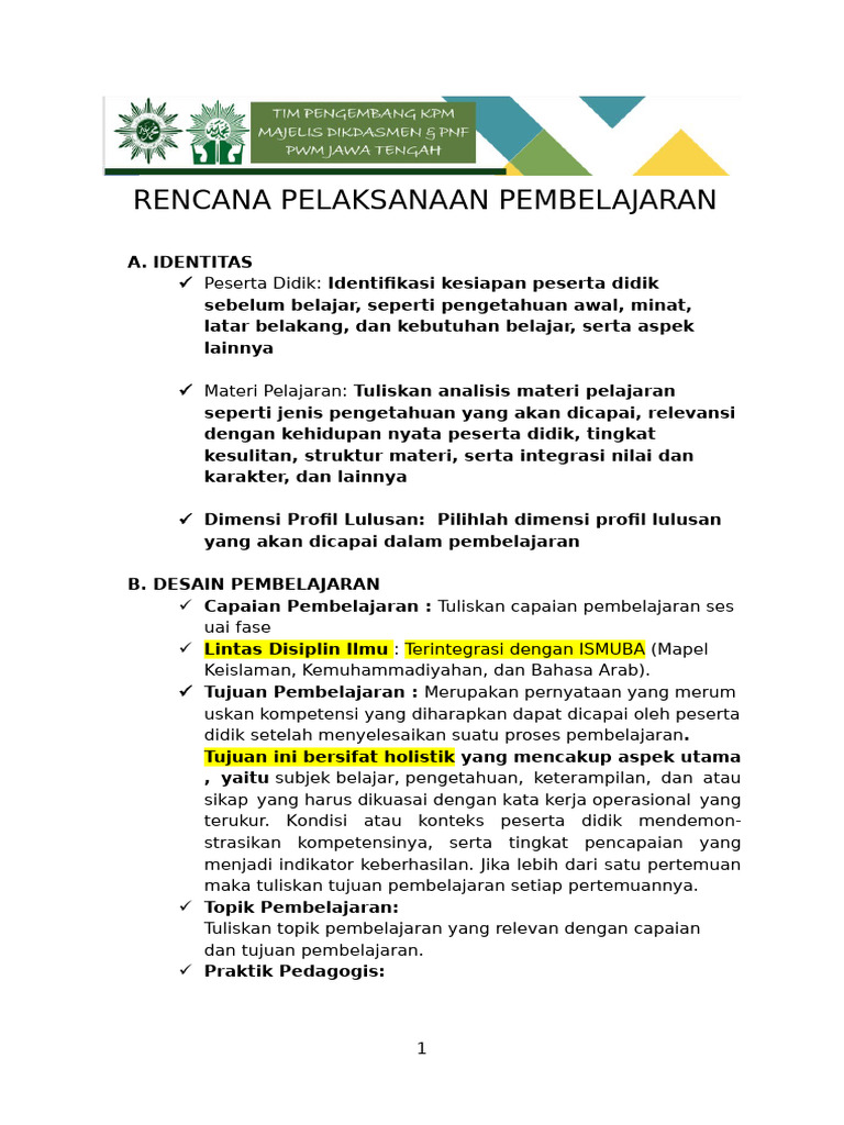 RPP Pembelajaran Mendalam untuk PM | PDF