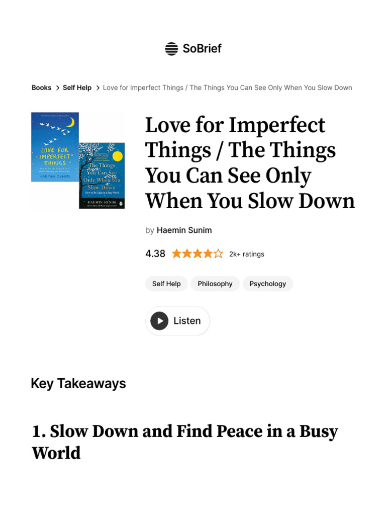 Love for Imperfect Things & Mindfulness | PDF | Love | Mindfulness