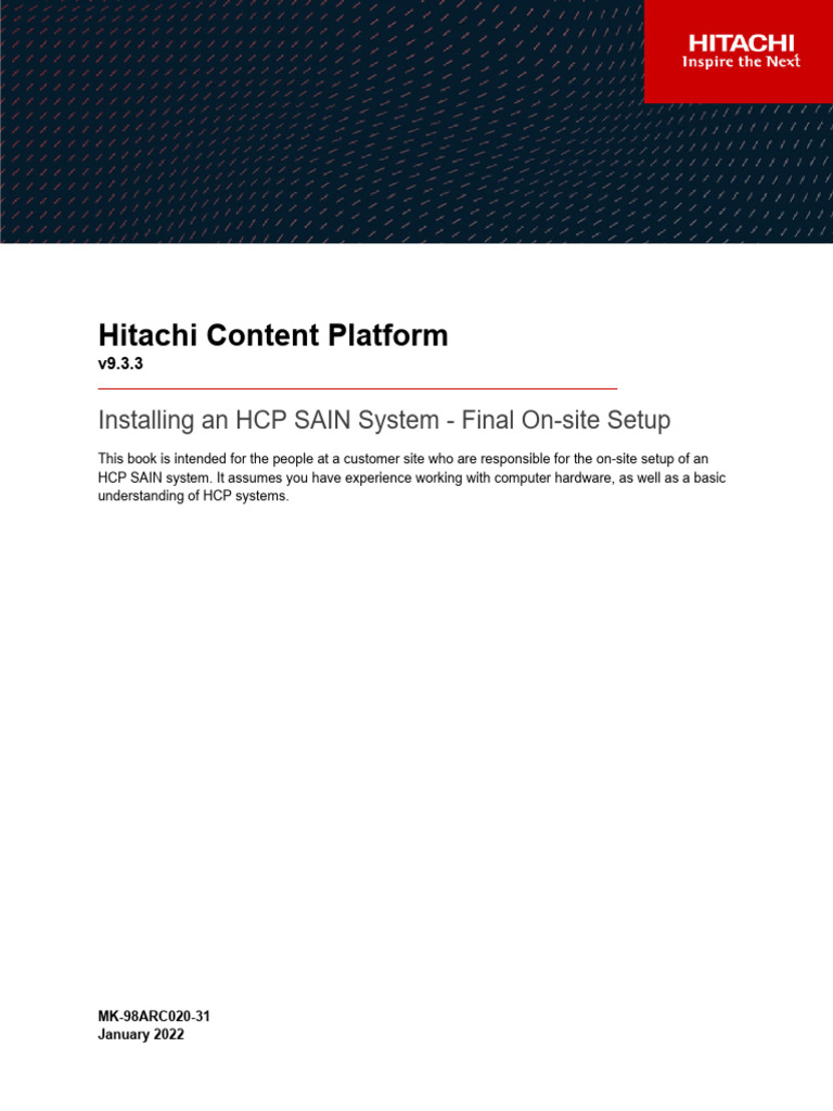 HCP SAIN System Installation Guide | PDF | Computer Network | Network ...