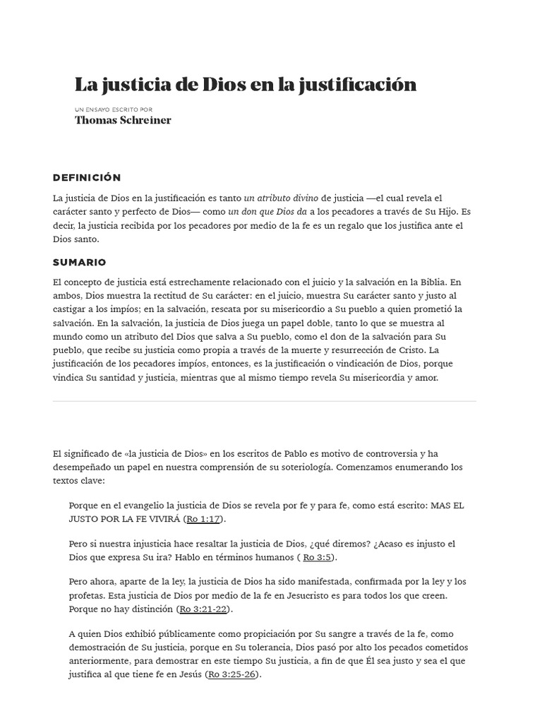 La Justicia de Dios en La Justificación - Coalición Por El Evangelio ...