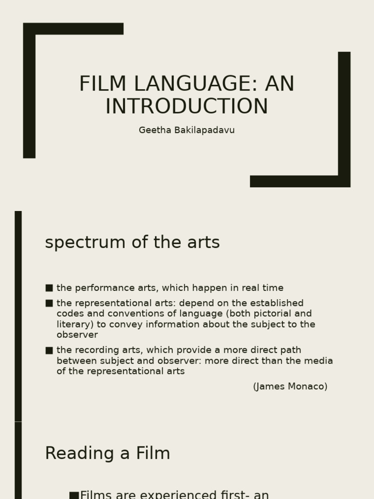 Understanding Film Language Basics | PDF