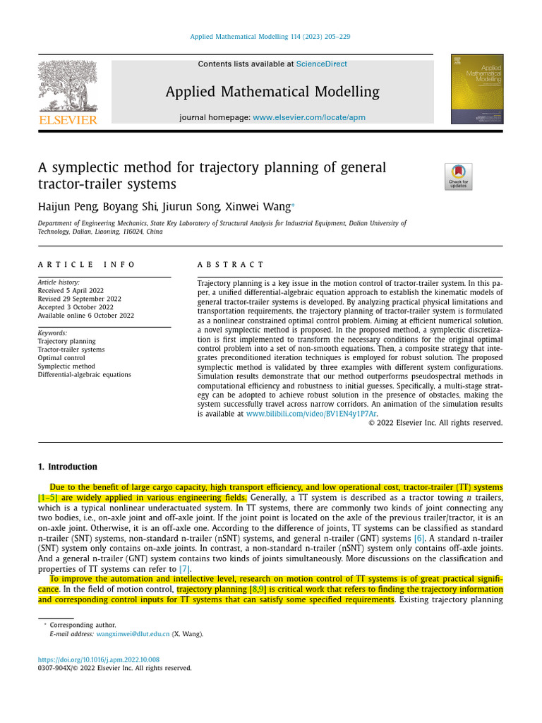 2023 - A Symplectic Method For Trajectory Planning of General | PDF ...