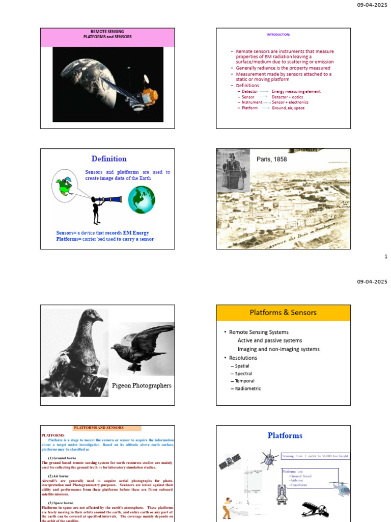 Remote Sensing Platforms and Sensors | PDF | Infrared | Image Resolution