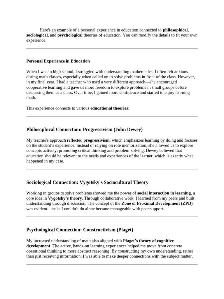 Transformative Education Experience | PDF
