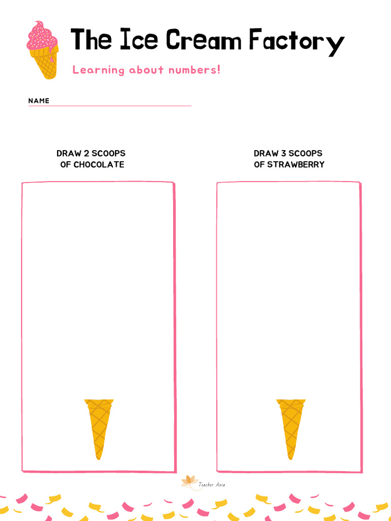 Ice Cream Worksheets for Kids | PDF
