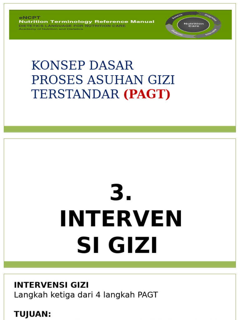 Intervensi Gizi: Tujuan dan Proses | PDF