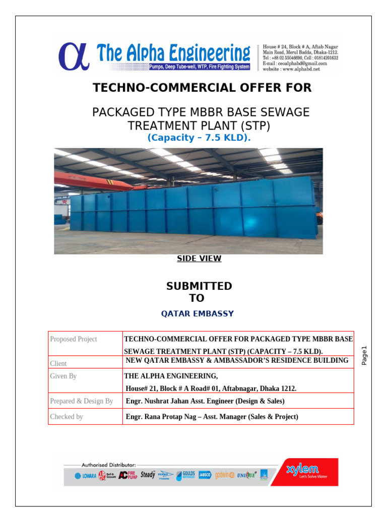 MBBR Sewage Treatment Plant Proposal | PDF | Sewage | Sewage Treatment