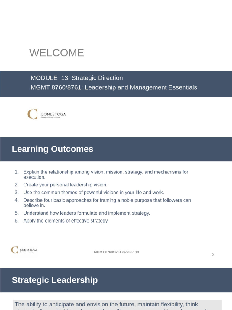 Strategic Leadership and Visioning Guide | PDF | Strategic Management ...