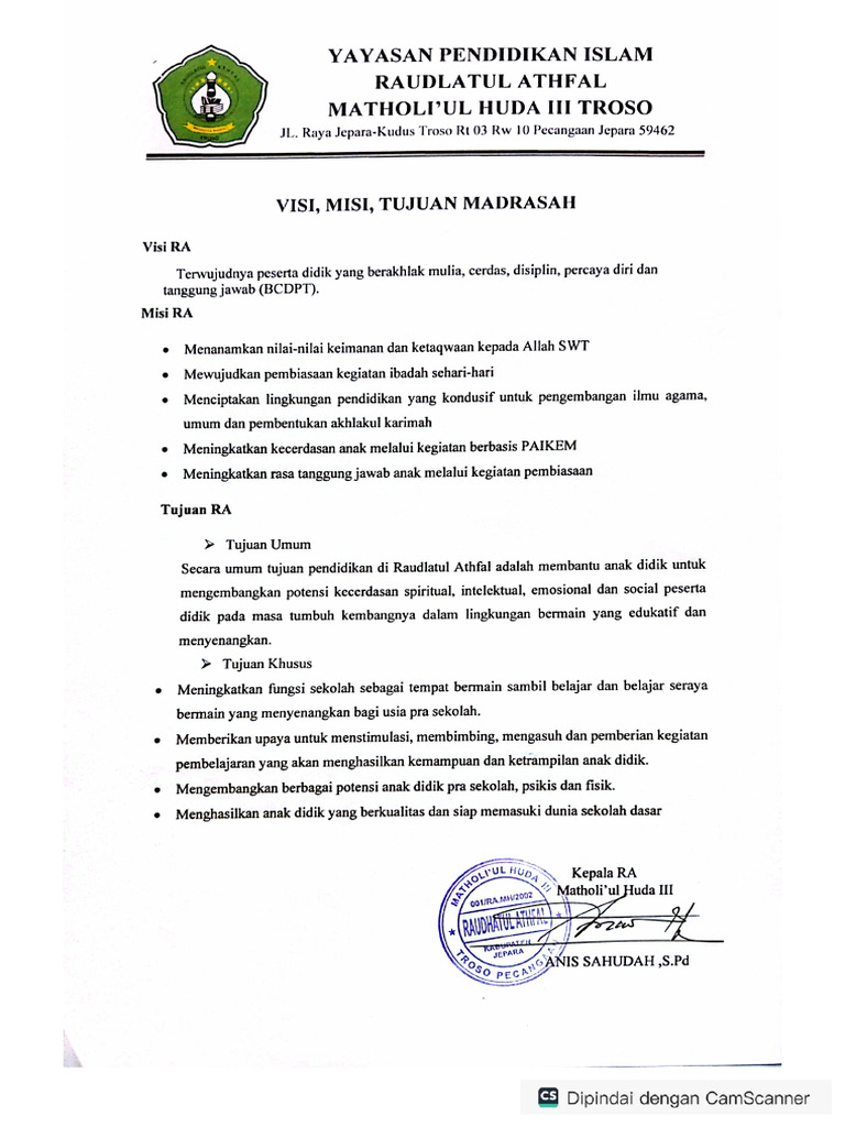 Visi Misi Dan Tujuan Pdf