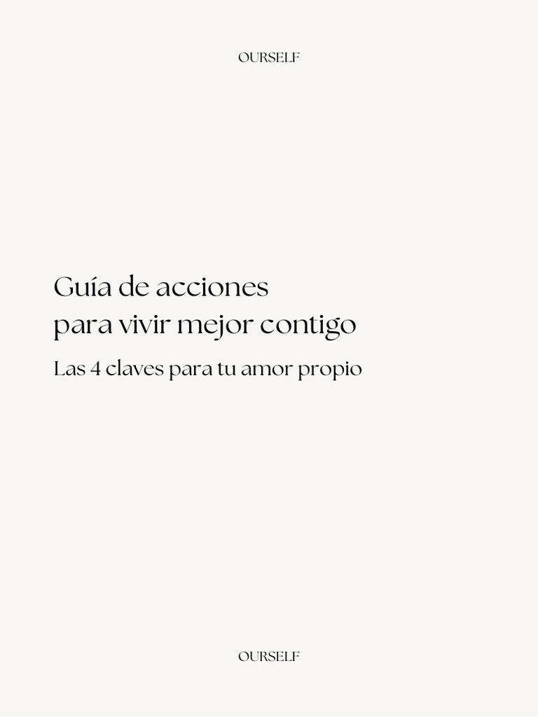 Guia de Acciones para Vivir Mejor Contigo | PDF | Autoestima | Amor