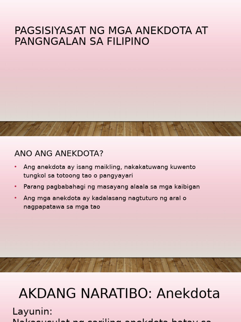 Pagsisiyasat NG Mga Anekdota at Pangngalan Sa Filipino | PDF