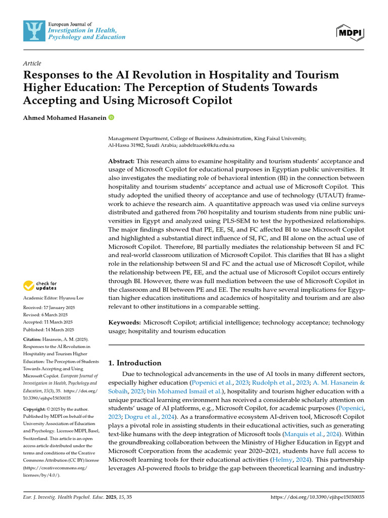 Responses To The AI Revolution in Hospitality and Tourism Higher ...