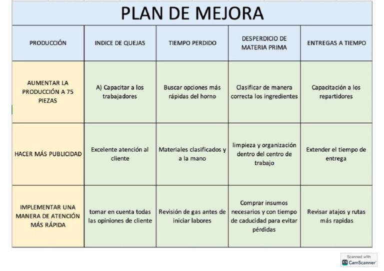 Plan de Mejora | PDF
