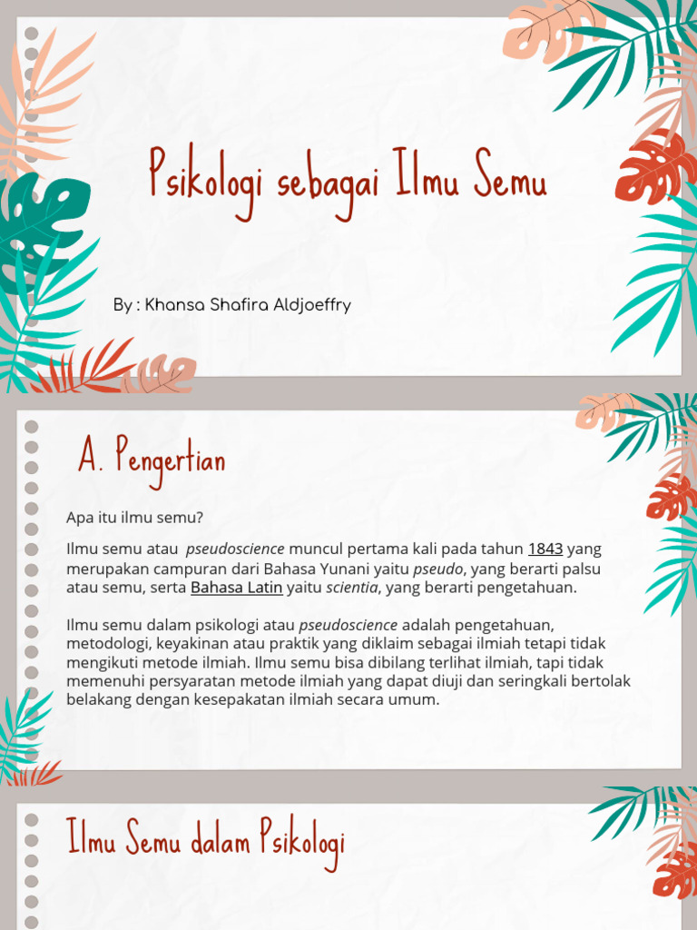 Psikologi dan Ilmu Semu: Definisi dan Contoh | PDF