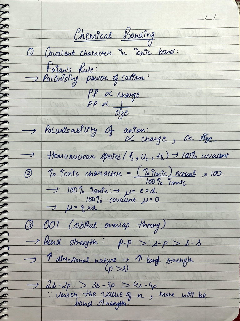 Chemical Bonding Notes | PDF