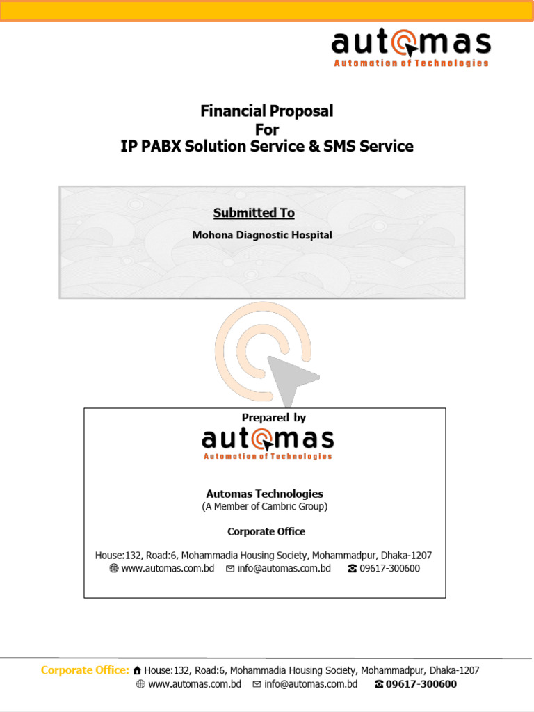 IP Telephony & SMS Proposal for Mohona | PDF | Voice Over Ip | Receipt