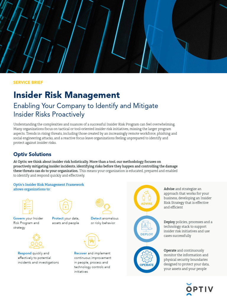 CST Insider Risk Management ServiceBrief | PDF | Risk Management | Risk
