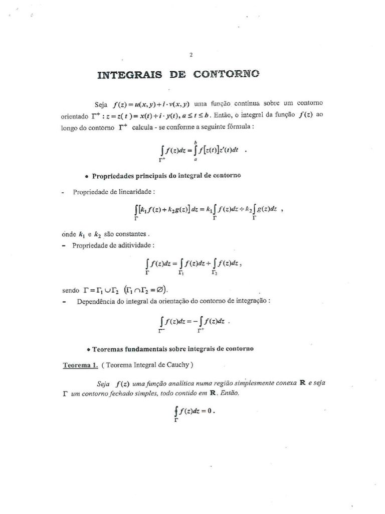 Notas de Aula 4 e 5 Integracao Complexa | PDF