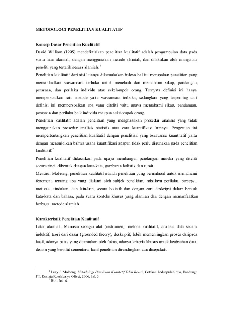 Metodologi Penelitian Kualitatif Lexy Moleong | PDF
