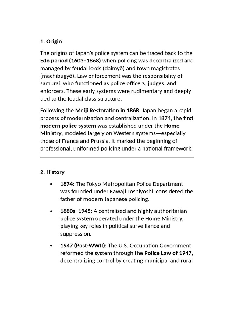 Overview of Japan's Police System | PDF | Police | Securities