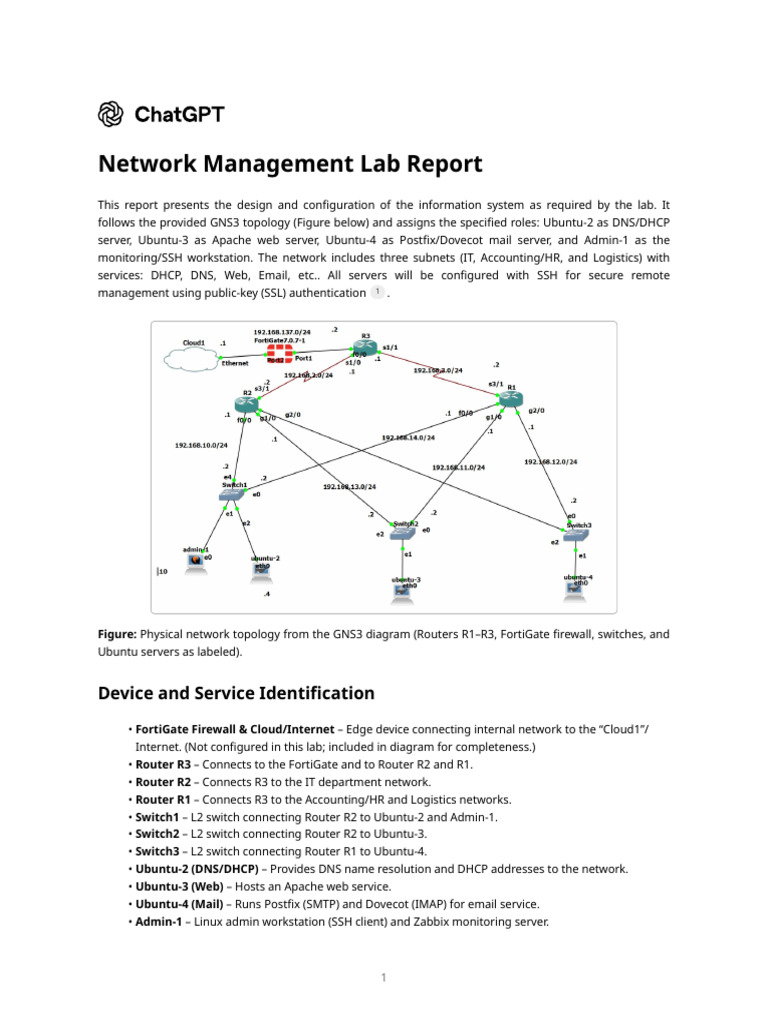 Network Management Lab Report Overview | PDF | Port (Computer ...