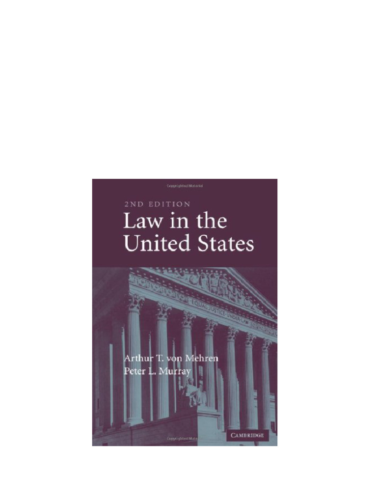 Law in united states 2nd Edition Arthur T Von Mehren download PDF