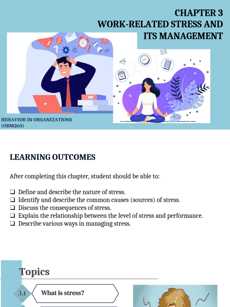 Chapter 3 - Work Related Stress and Its Management | PDF | Stress ...