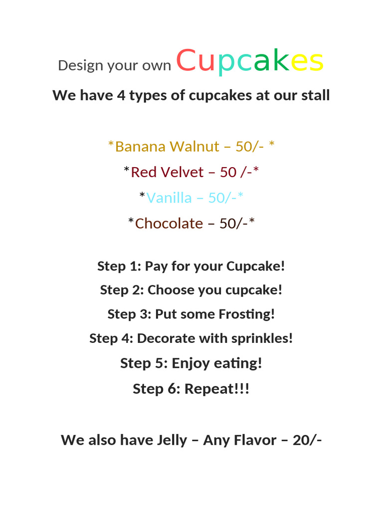 Create Your Custom Cupcake | PDF