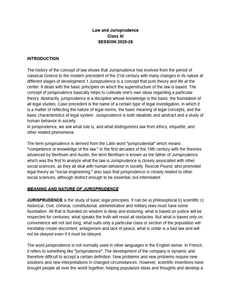 Understanding Jurisprudence in Law | PDF | Jurisprudence | Sources Of Law