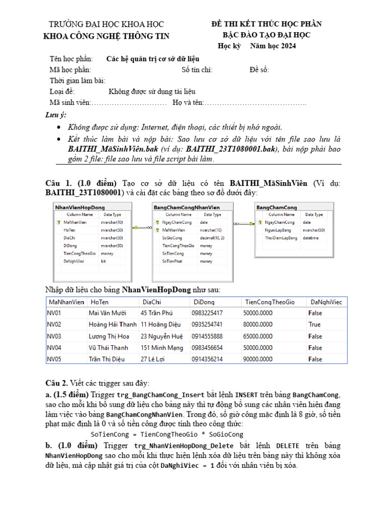 Hệ quản trị cơ sở dữ liệu | PDF