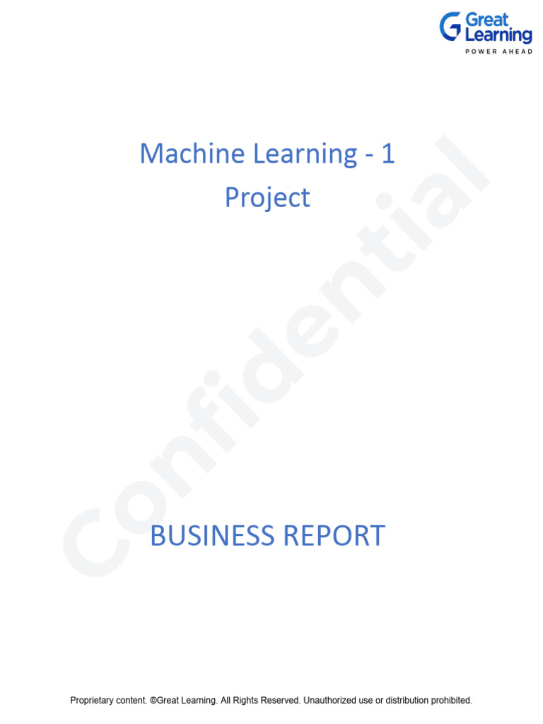 ML1 Project (Guided) - Sample Business Report | PDF | Receiver ...