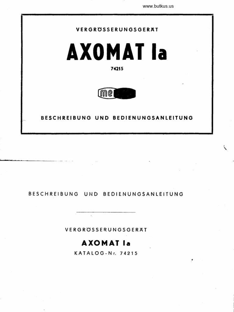 Axomat Ia Enlarger | PDF
